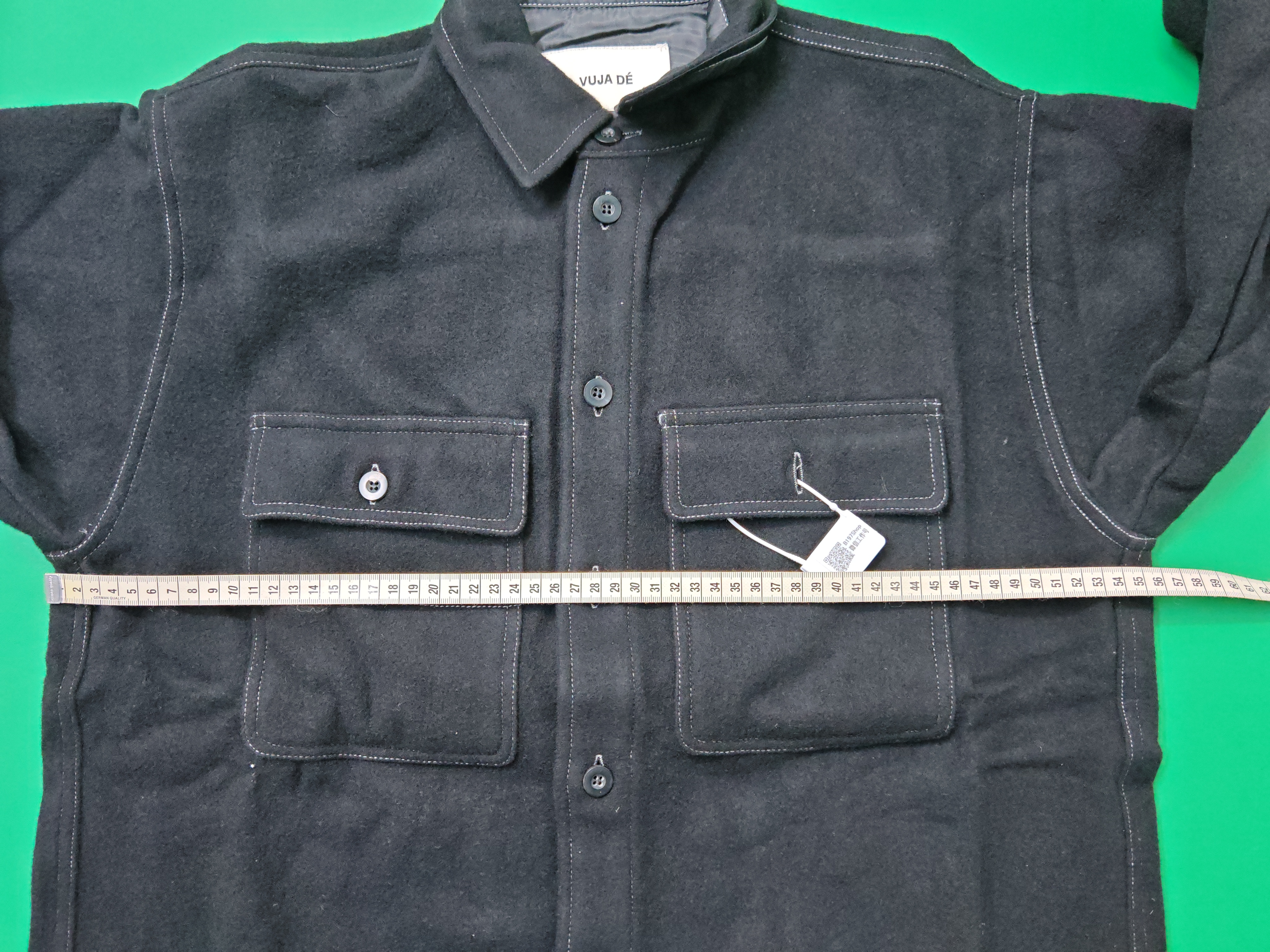 QC Photo - Vuja De Kimono-Dyed Wool Overshirt Jacket