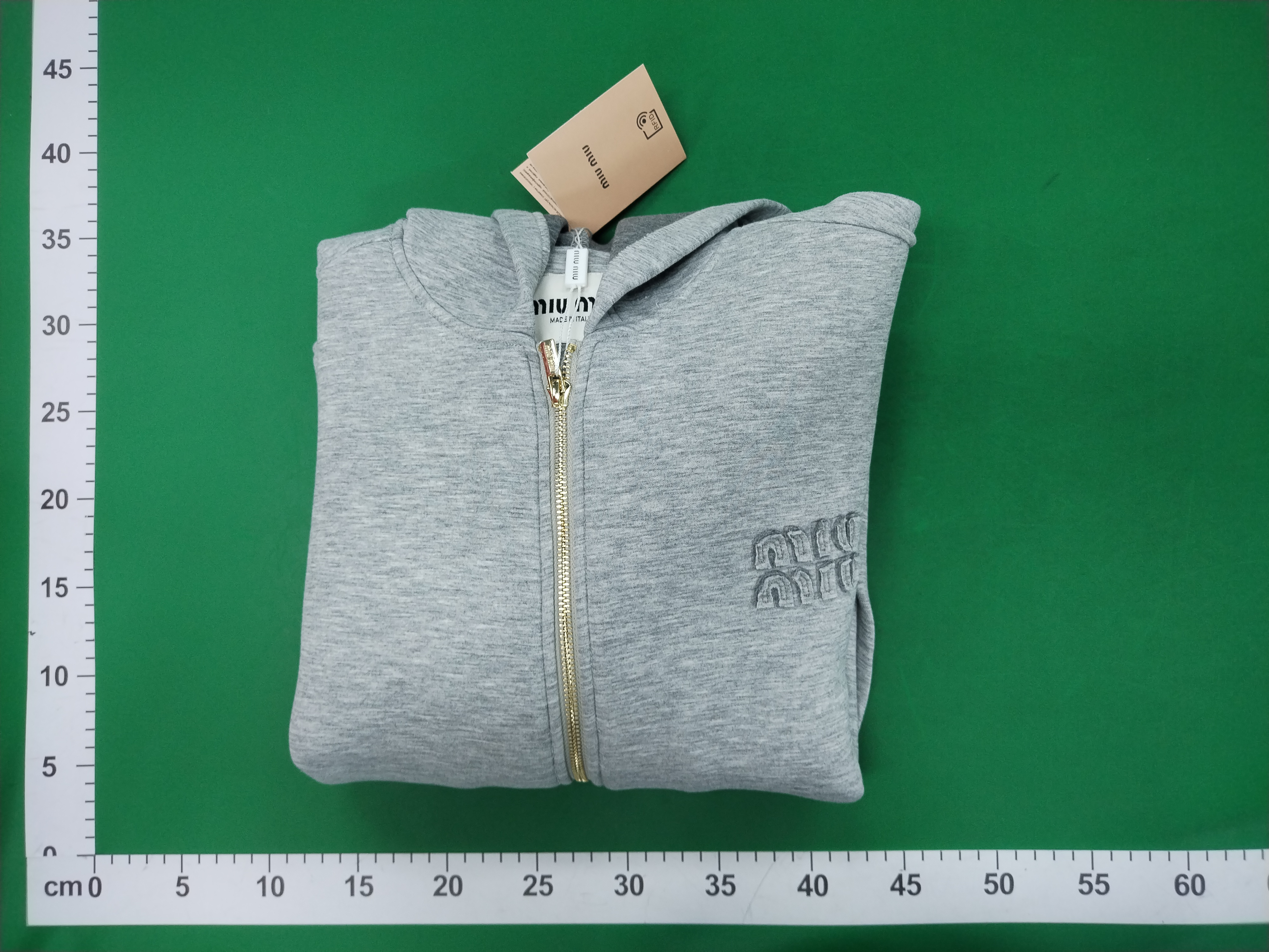 QC Photo - Miu Miu Boxy Fit Grey Zip-Up Hoodie
