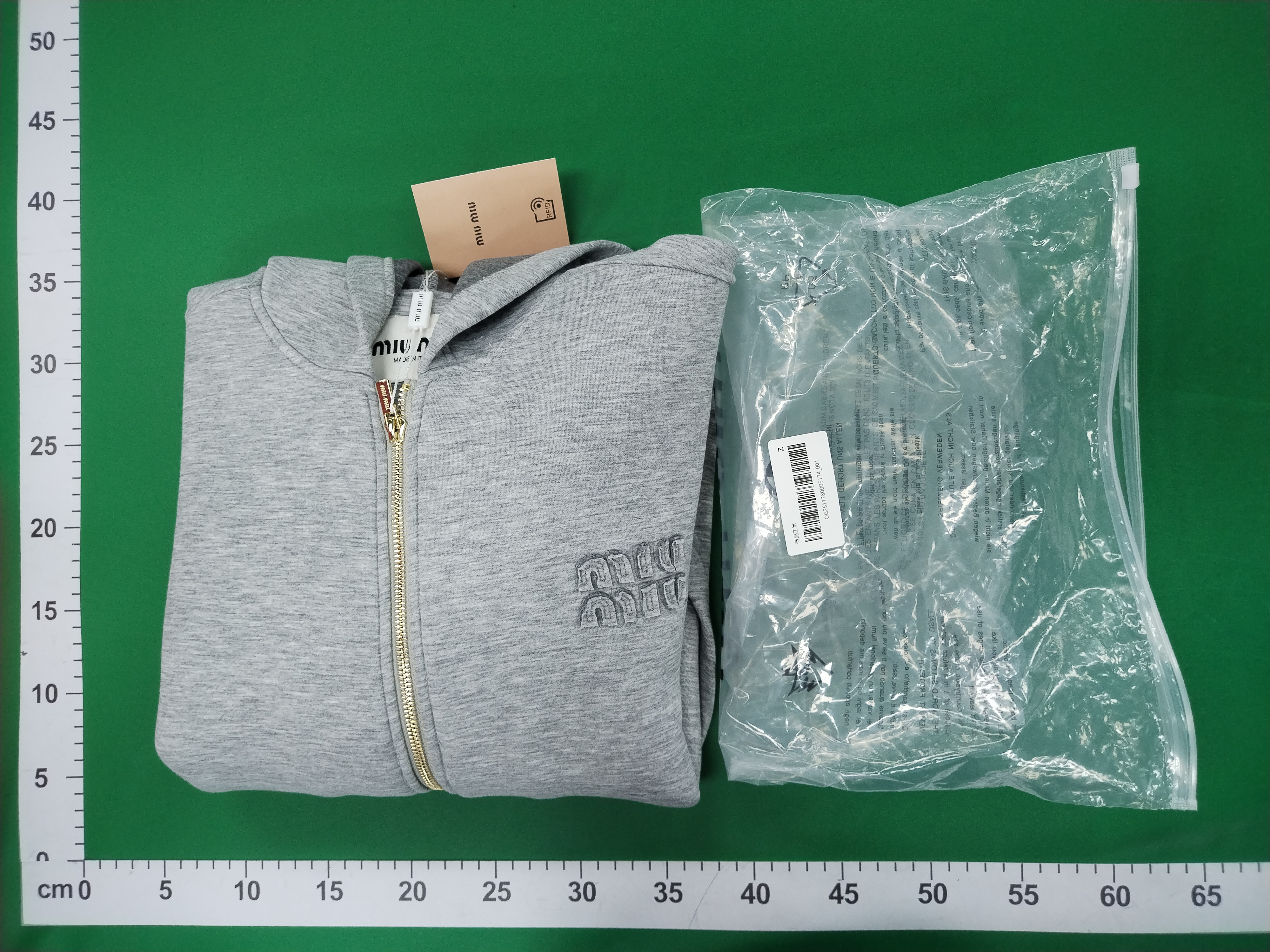 QC Photo - Miu Miu Boxy Fit Grey Zip-Up Hoodie